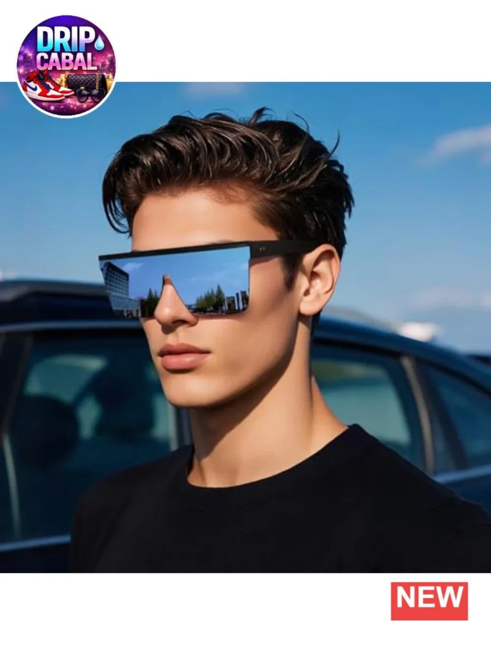 Oversized Square Sunglasses UV400 Retro Flat Top Shades for Women Men